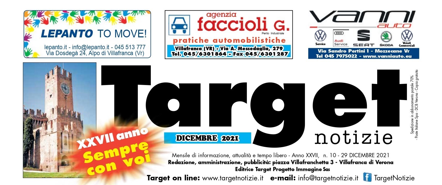 Target Notizie entra da oggi nella famiglia de L’Adige di Verona