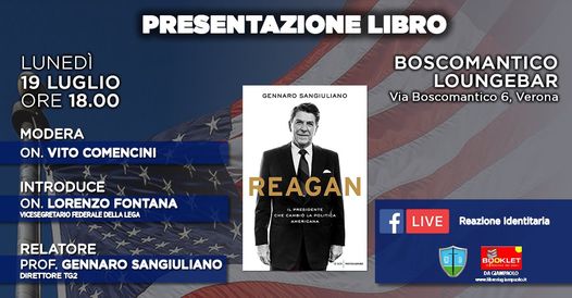 Lunedì a Boscomantico presentazione del libro “Reagan” del direttore di Raidue Sangiuliano
