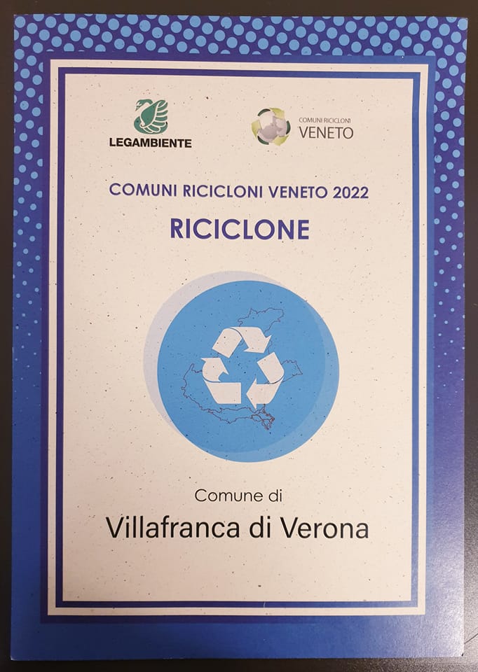 Villafranca ‘Comune riciclone’. Il riconoscimento di Legambiente