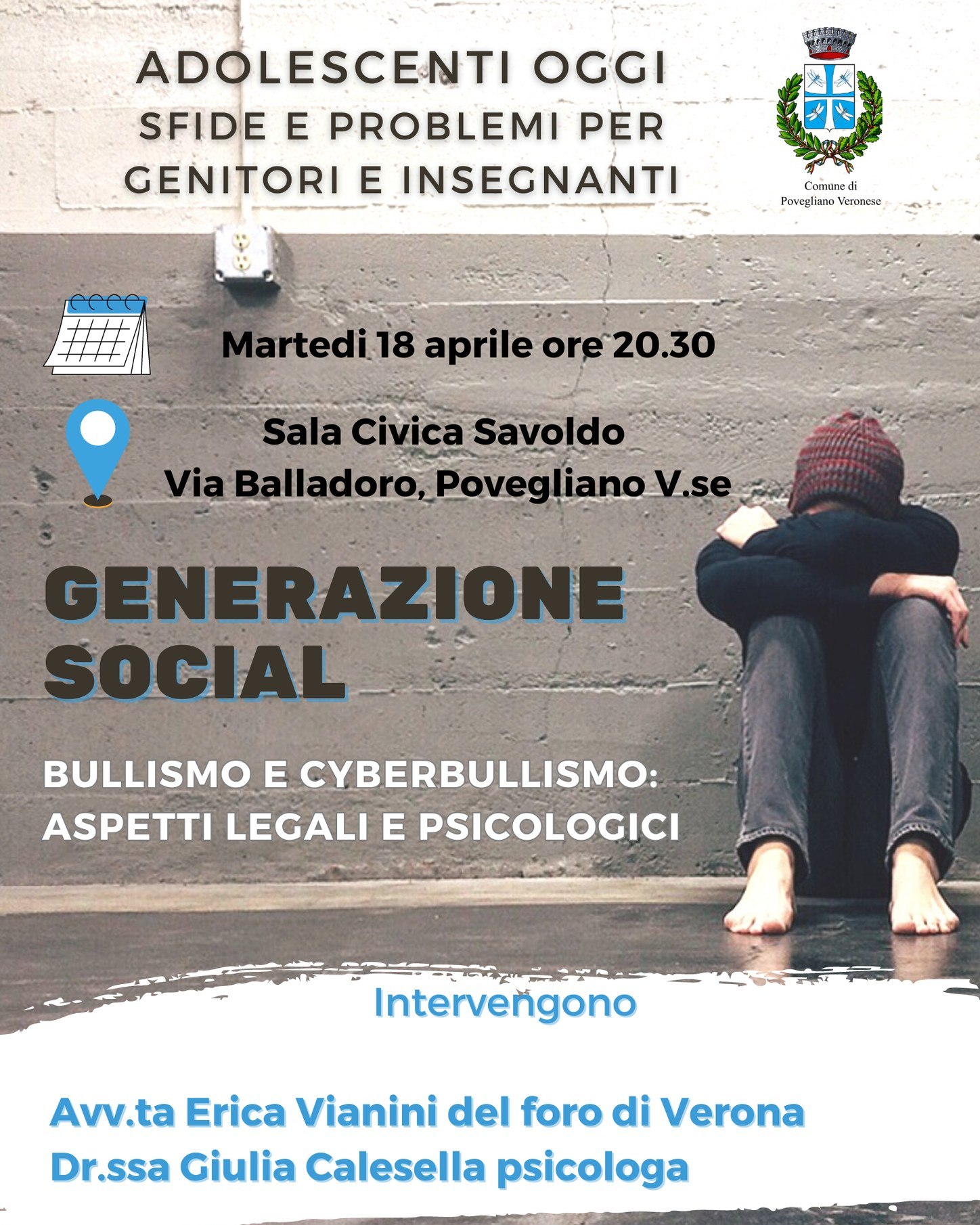 Povegliano: incontro su bullismo e cyberbullismo