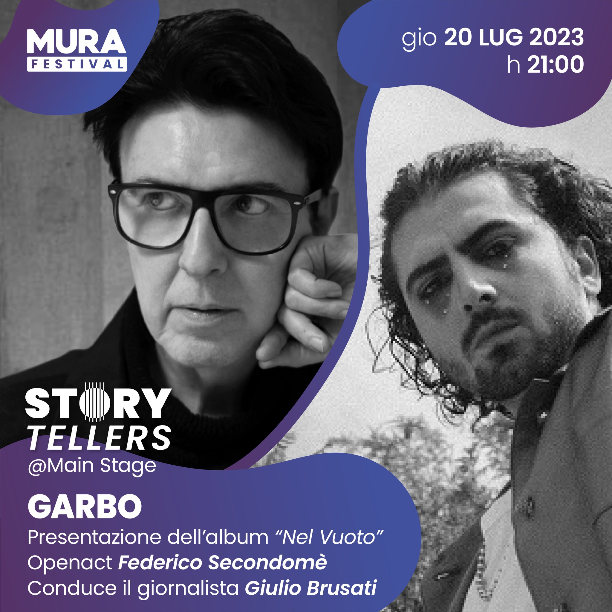 Al “Mura Festival” il terzo appuntamento della rassegna “Storytellers” vede protagonista Garbo, esponente della New Wave Italiana