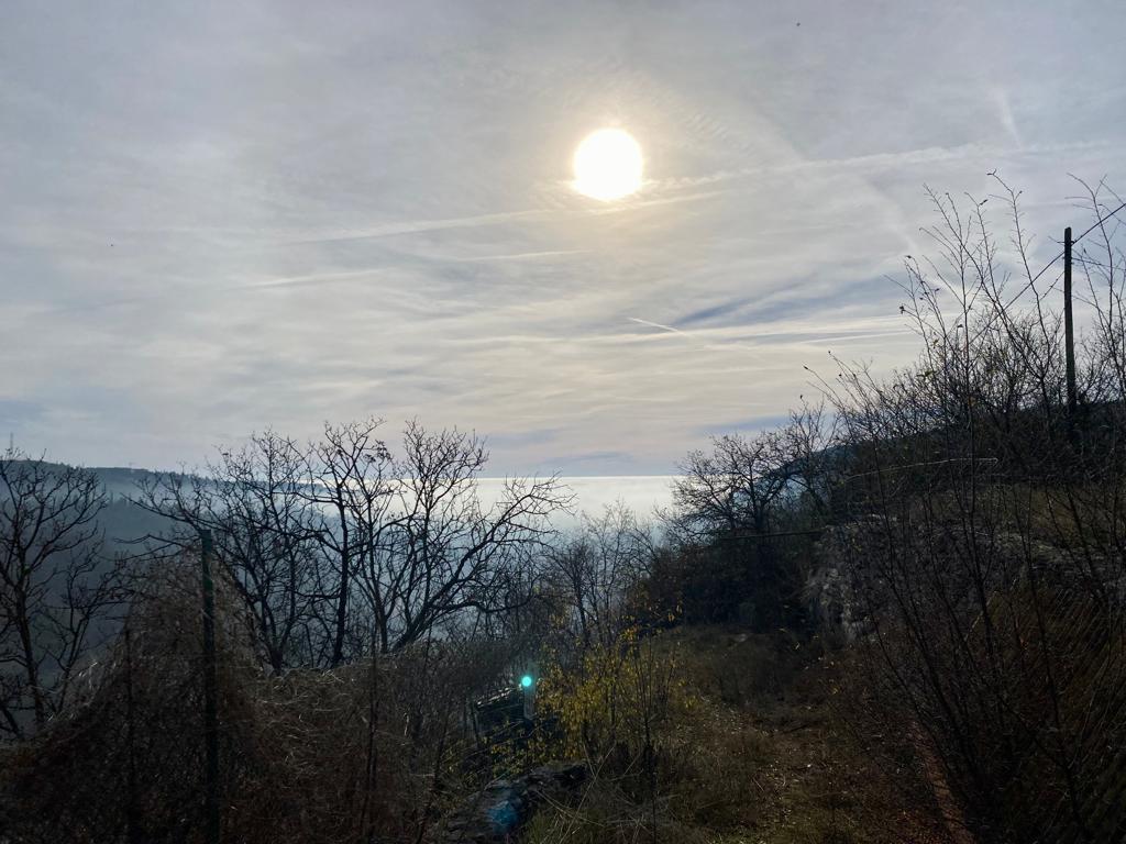 Verona in un mare di nebbia mentre il sole splende in montagna