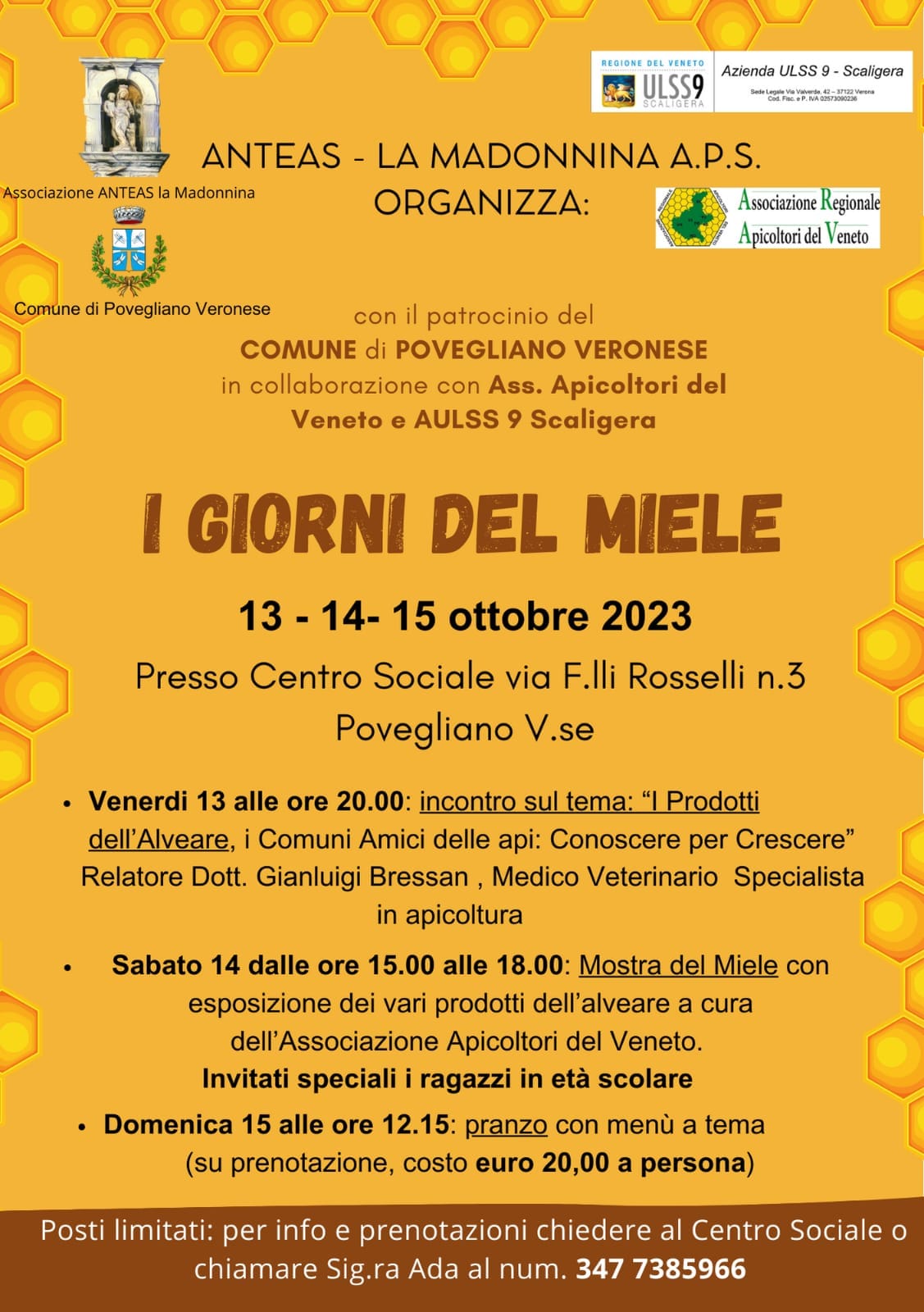 Povegliano: 13-14-15 ottobre i giorni del miele