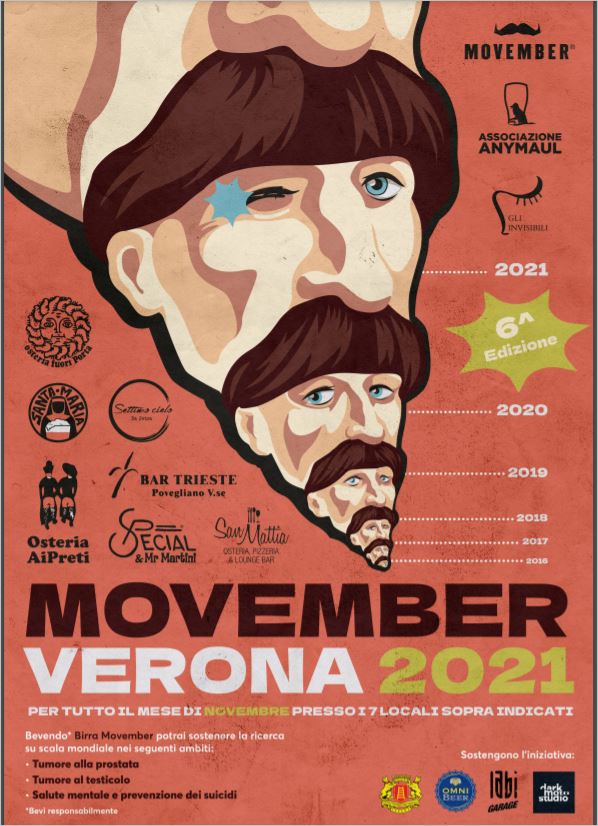 Movember: il rugby veronese “indossa” i baffi della solidarietà per abbattere le principali cause di morte fra i maschi