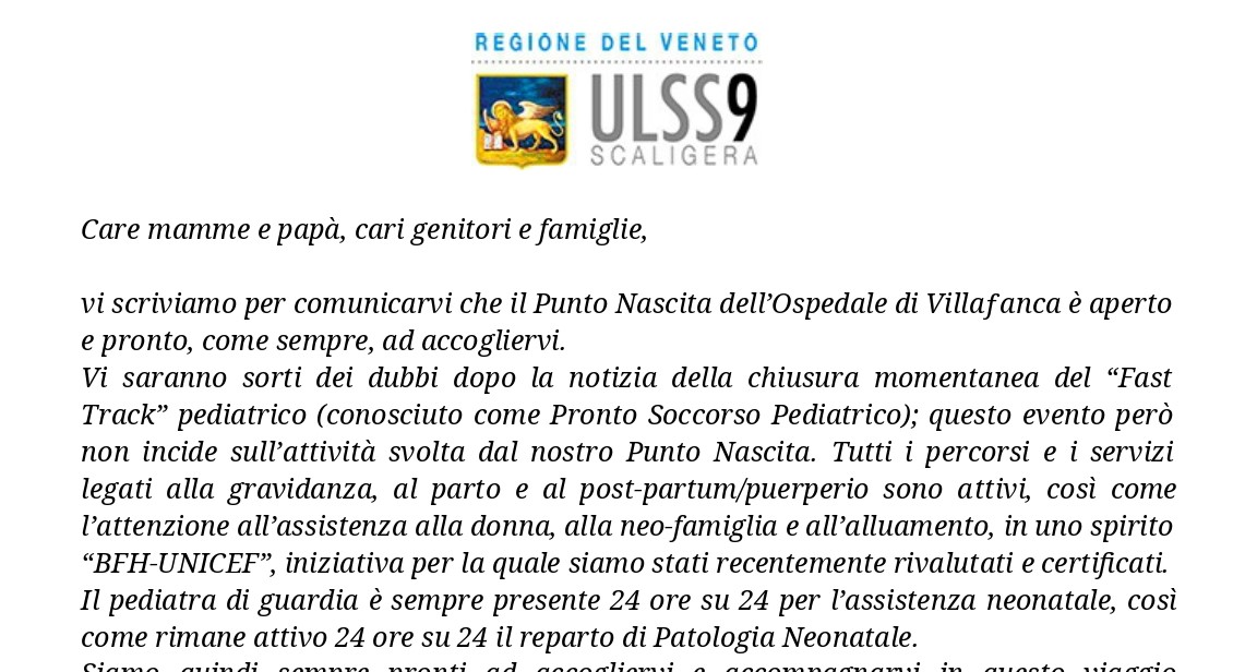 Villafranca, al Magalini il Punto Nascita funziona regolarmente. Parola di primario e personale