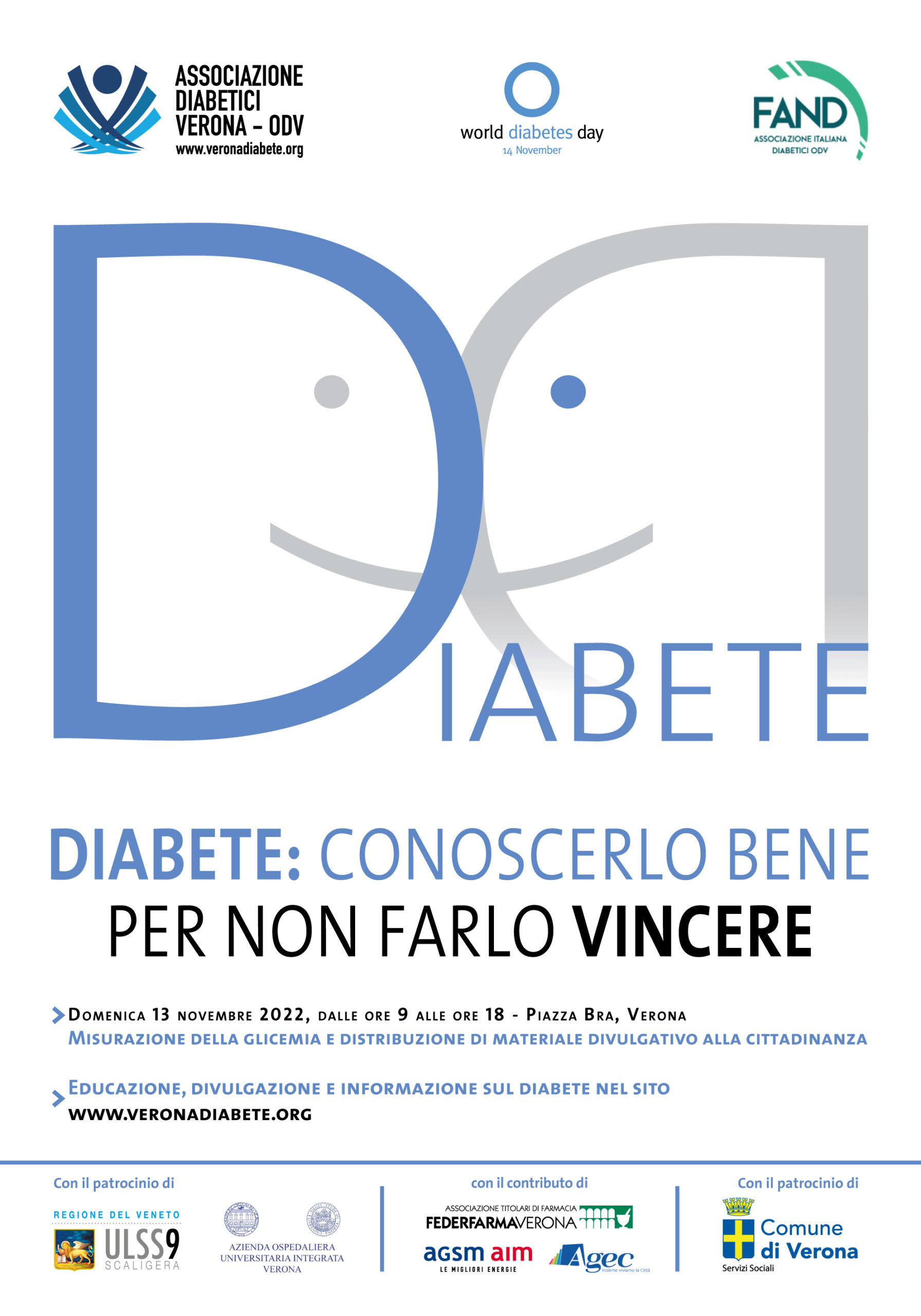 Domenica Giornata mondiale del Diabete anche a Verona