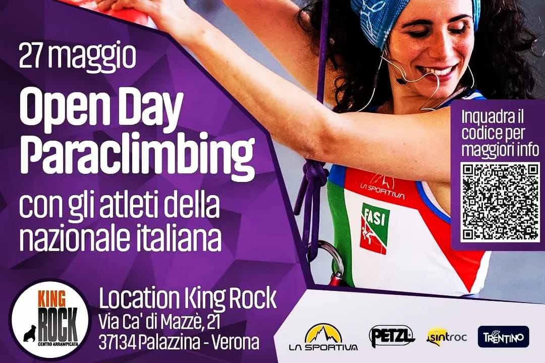 Sabato 27 maggio Open Day King Rock con la nazionale italiana di Paraclimbing