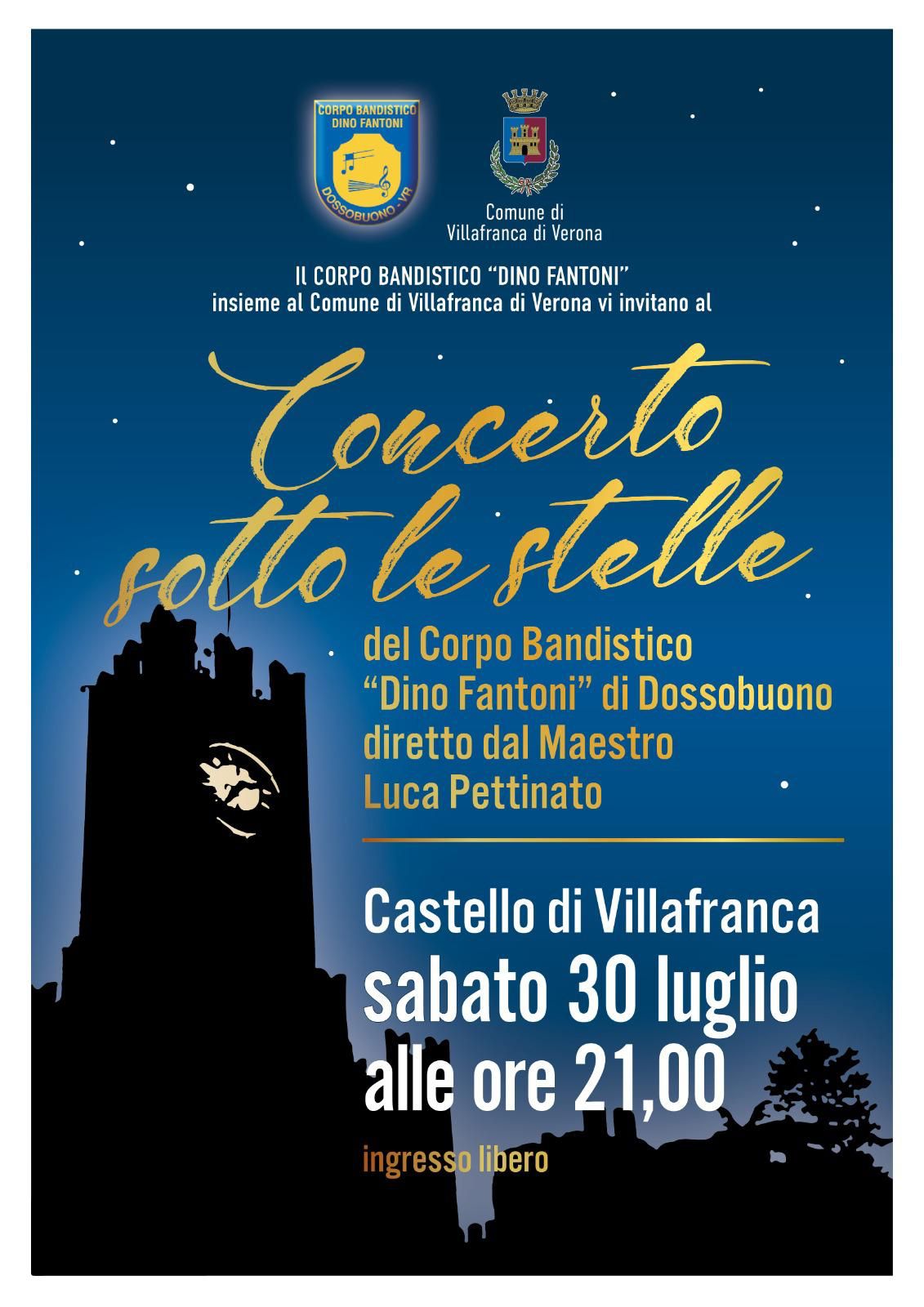 Sabato 30 luglio al Castello Scaligero Concerto sotto le stelle.