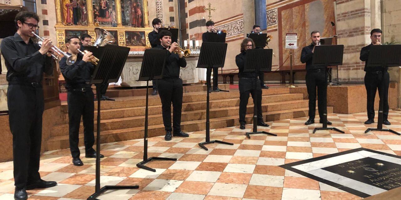 Trionfo di ottoni: l’Ensemble del Conservatorio Dall’Abaco incanta San Zeno