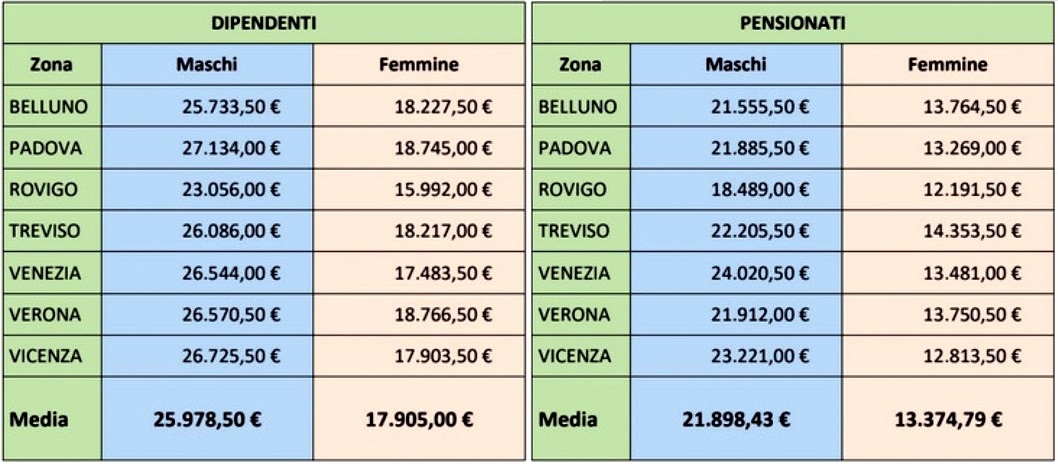 Il Veneto fa non è una regione per donne. E le veronesi guadagnano quasi il 30% meno dei colleghi uomini. Il gap sale al 37% per le pensionate
