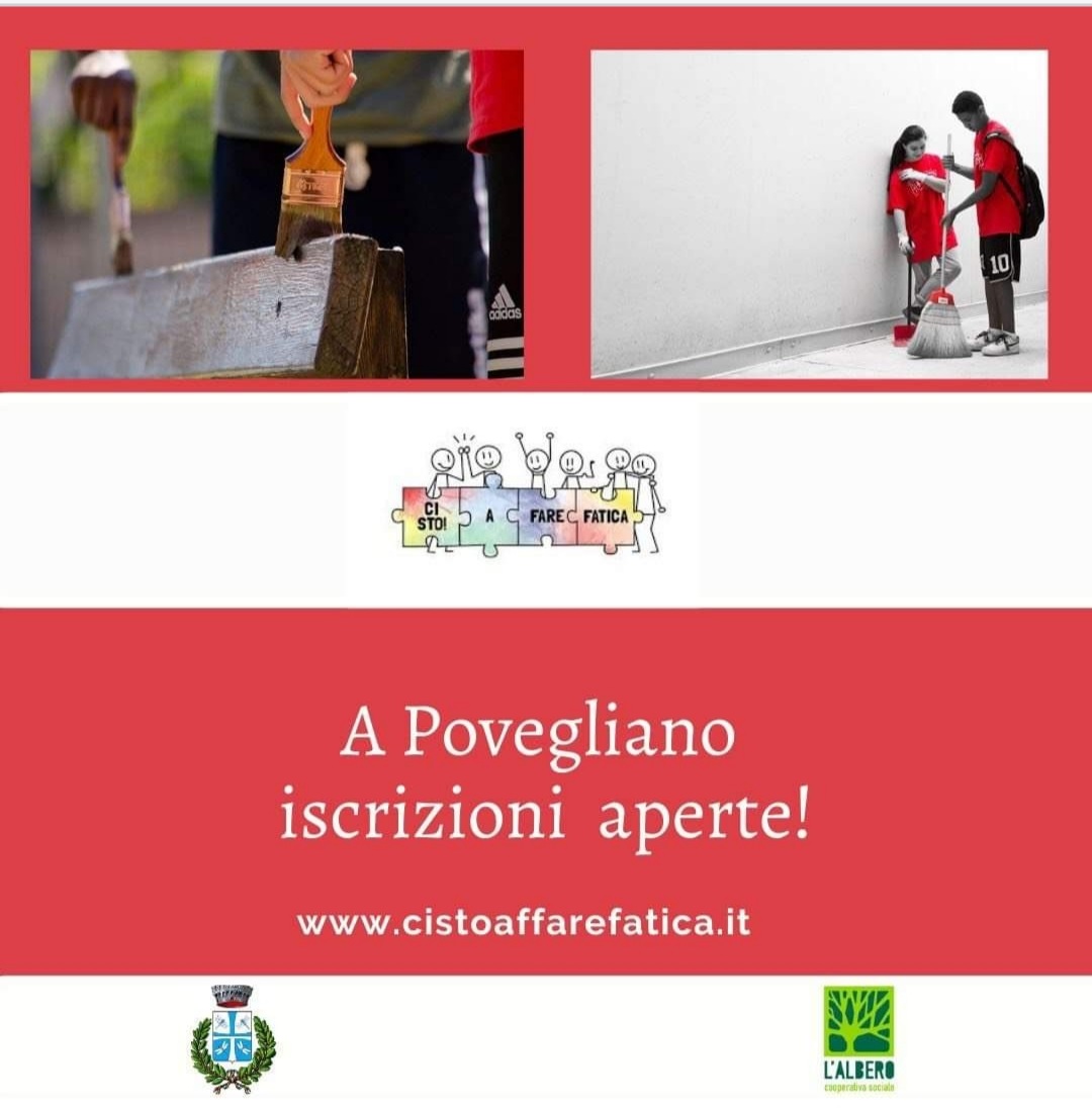 POVEGLIANO: “CI STO? AFFARE FATICA!” IL NUOVO PROGETTO PER I GIOVANI DAI 14 AI 19 ANNI