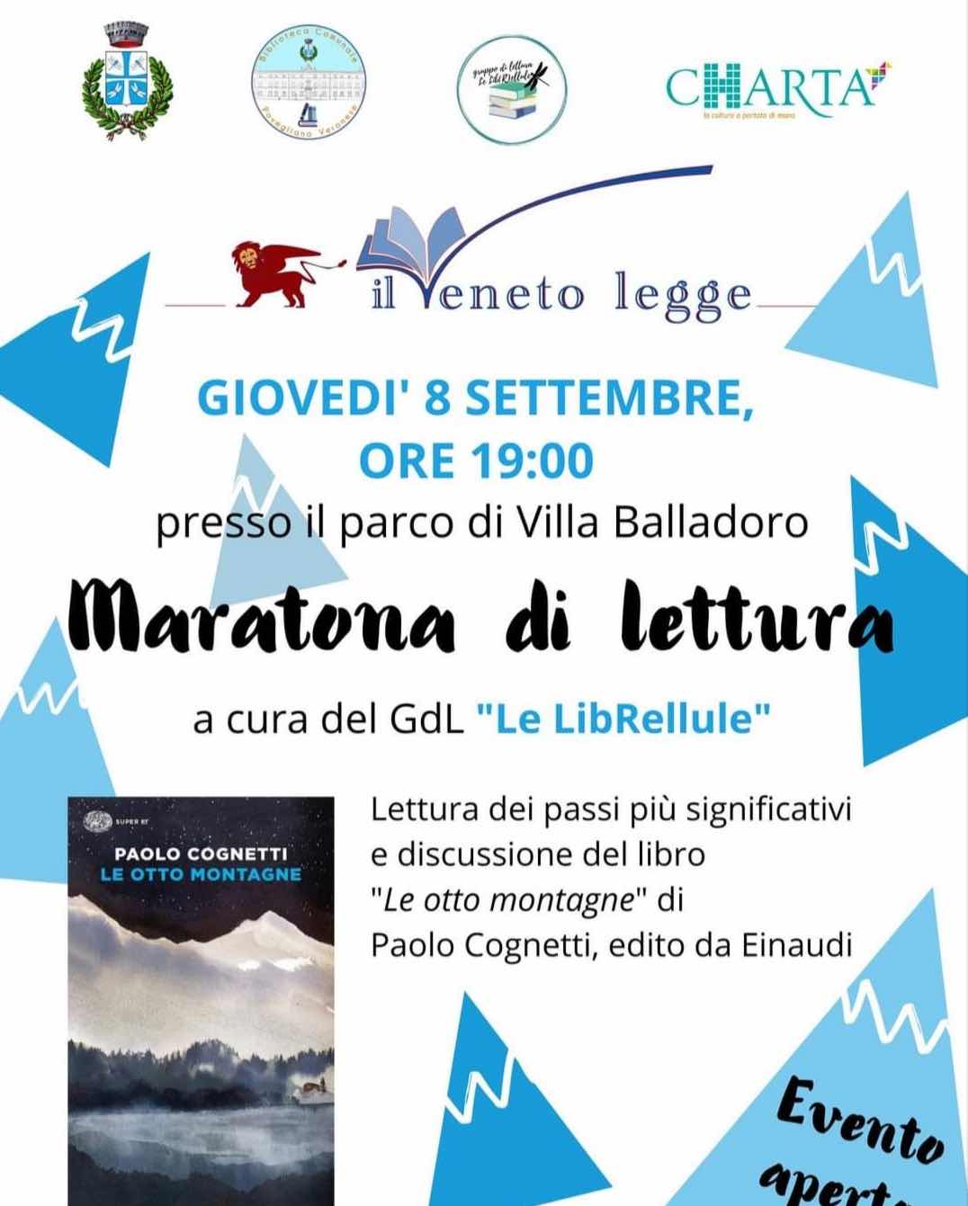 Povegliano: domani incontro di lettura per Il Veneto Legge