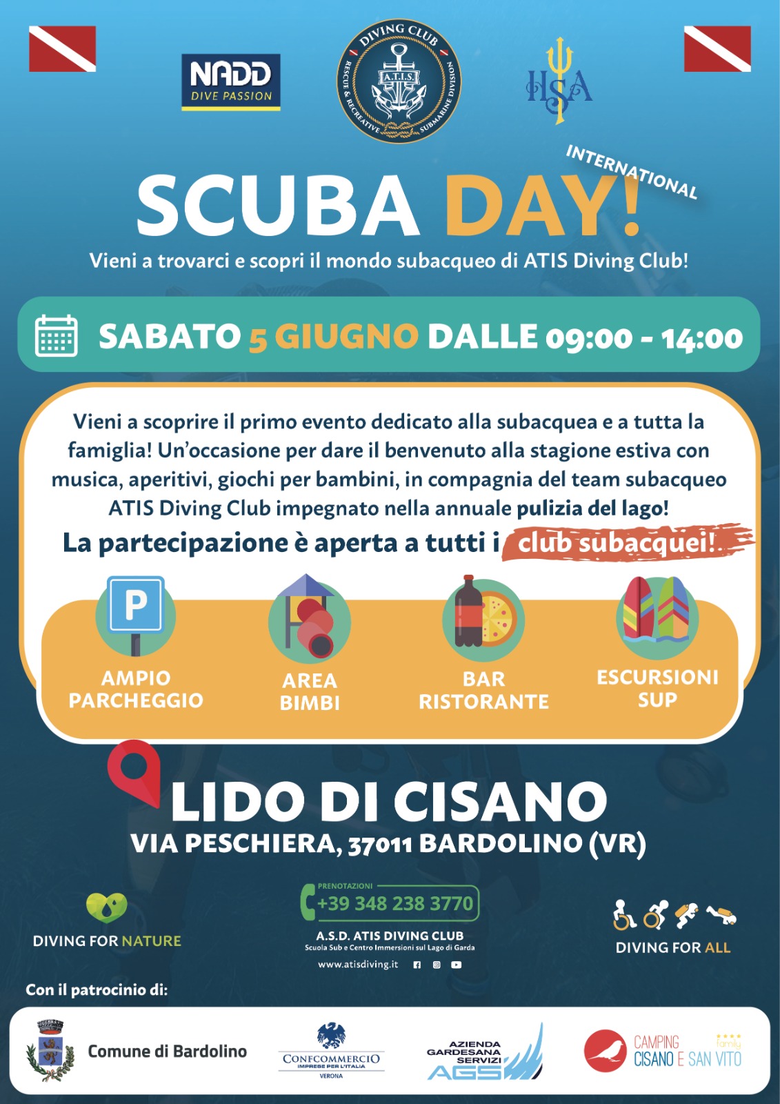 Al lido di Cisano (Bardolino) lo Scuba Day: trenta sub si immergeranno per la pulizia dei fondali di questo tratto di costa