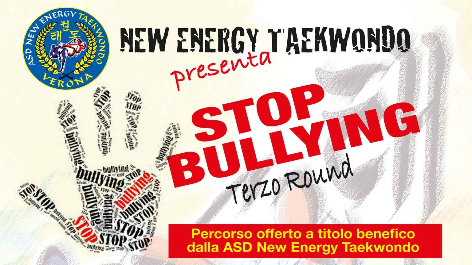 Stop Bullying, un progetto di New Energy Taekwondo Verona per dire stop al bullismo