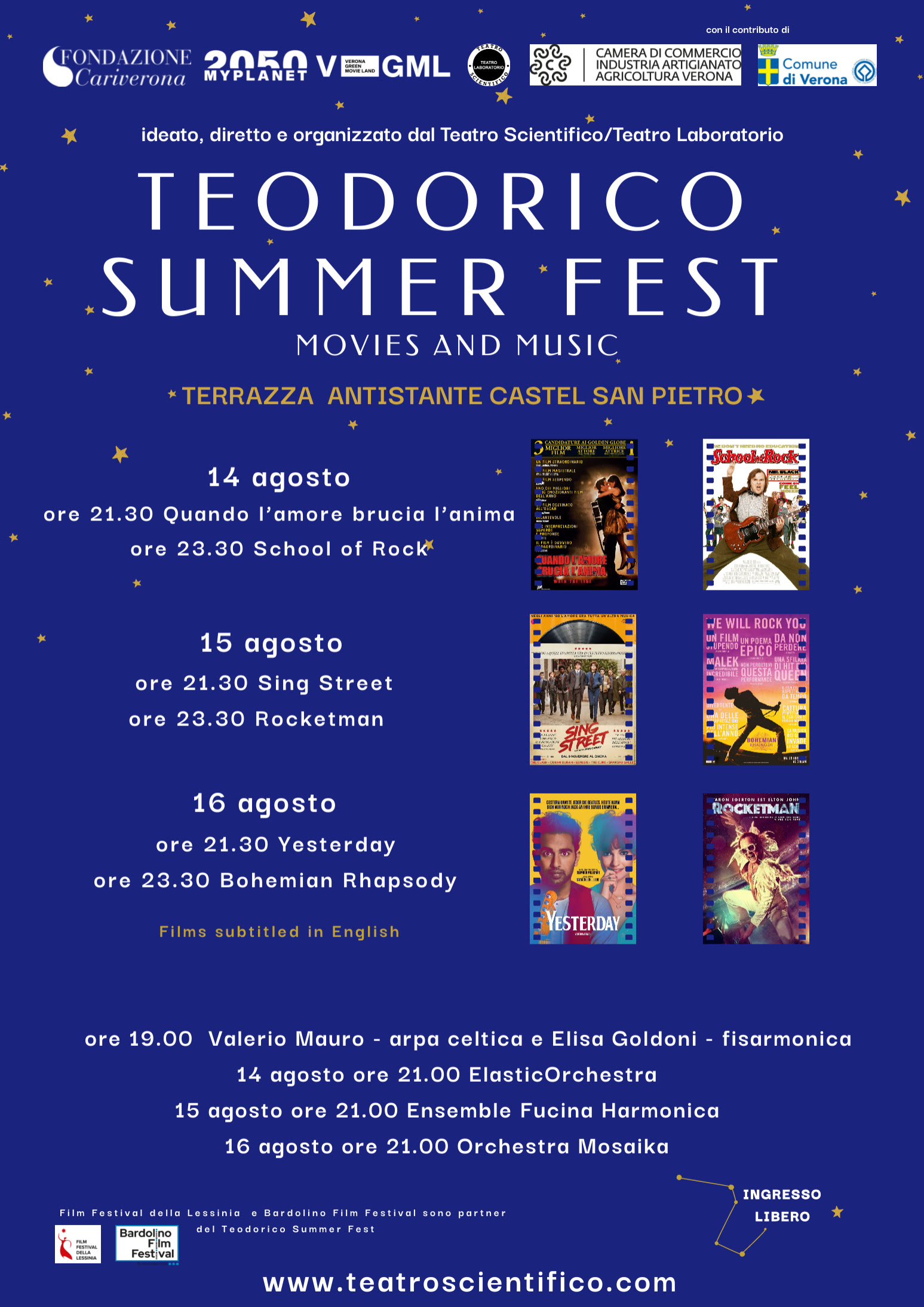 A Ferragosto cinema sostenibile al castello di Re Teodorico