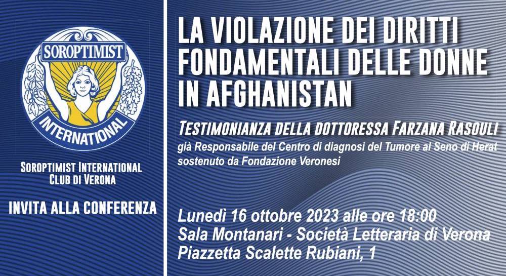 La violazione dei diritti fondamentali delle donne in Afghanistan è il tema della conferenza che si tiene oggi alla Società Letteraria di Verona
