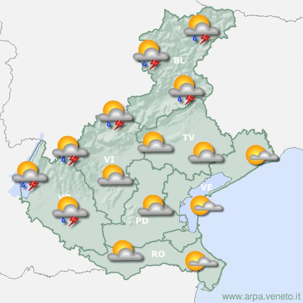 Meteo, stato di allerta per temporali anche intensi da domani sino a martedì