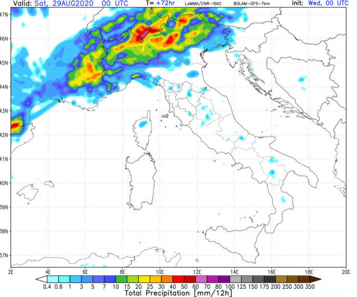 Meteo, prosegue l’allarme sino a tutta domenica per tutta la regione