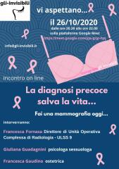 Tumore al seno, la prevenzione e la diagnosi precoce in un evento on line lunedì