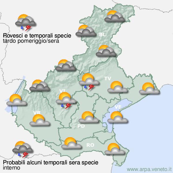 Meteo, il Veneto entra in una fase di instabilità: ecco le previsioni per il weekend