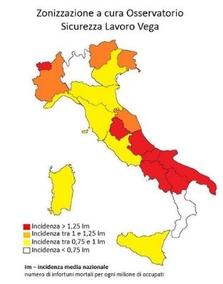 Sicurezza sul lavoro: Verona “maglia nera” per numero di morti bianche e numero di denunce di sinistro
