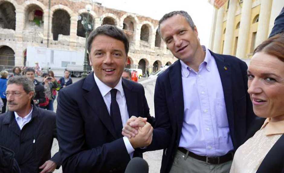 Renzi annuncia il suo appoggio a Tosi. E il centrodestra si sfrega le mani: “altro che centrodestra!”