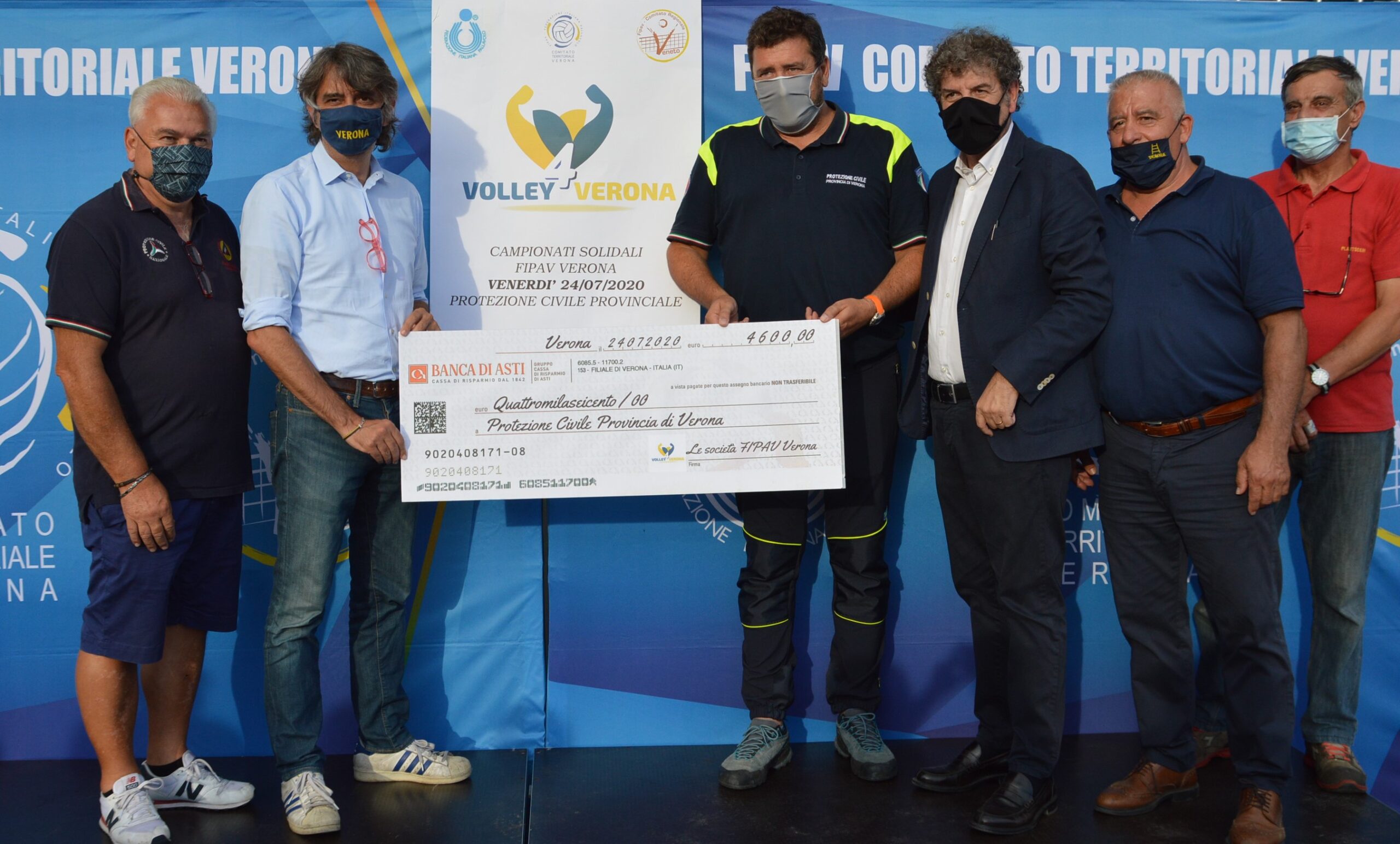 Volley4Verona:  alla Protezione Civile 4.600€ per sostenere le attività a supporto del territorio a seguito dell’emergenza Covid