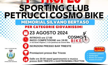 Povegliano, venerdì’ 23 agosto 1° Trofeo Sporting Club Petrucci Cosmo Bike