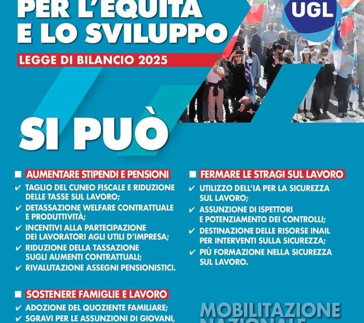 Ugl in piazza in vista della legge di bilancio