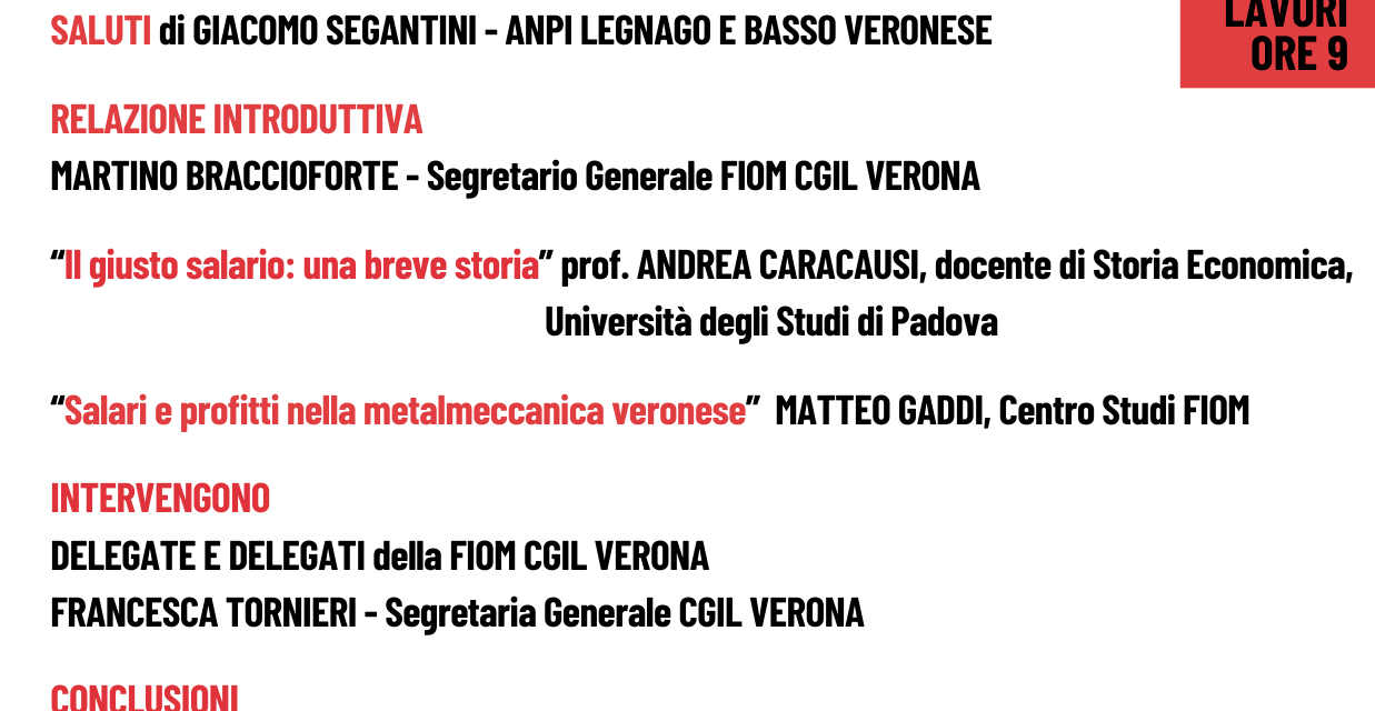 FIOM Cgil, l’assemblea di domani mette nel mirino la mancata redistribuzione dei guadagni super delle industrie scaligere