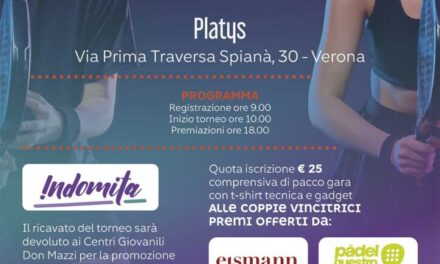 Al Platys di Verona il torneo di padel CGdM dedicato al progetto Indomita