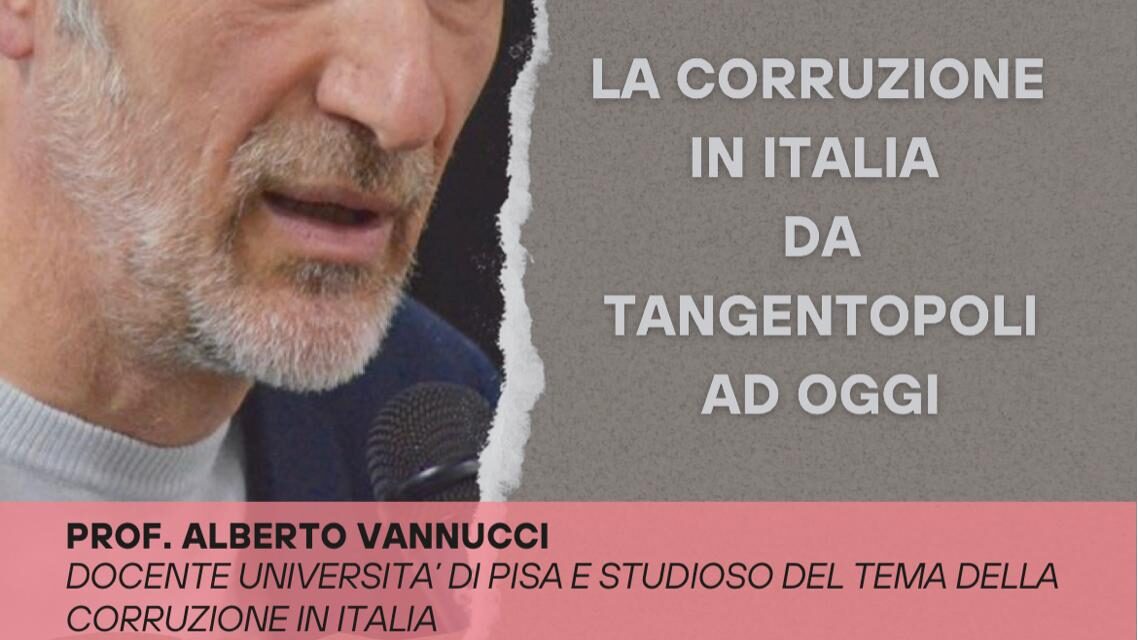 La corruzione in Italia da Tangentopoli a oggi: il 24 ottobre a Povegliano un incontro con il prof. Vannucci