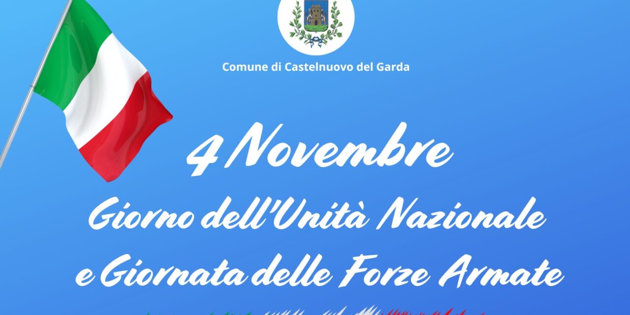 Castelnuovo del Garda celebra la Festa dell’Unità nazionale e delle Forze Armate: cerimonia e corteo il 3 novembre