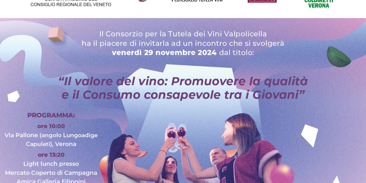 Il valore del vino: domani un incontro per promuovere la qualità e il consumo consapevole tra i giovani