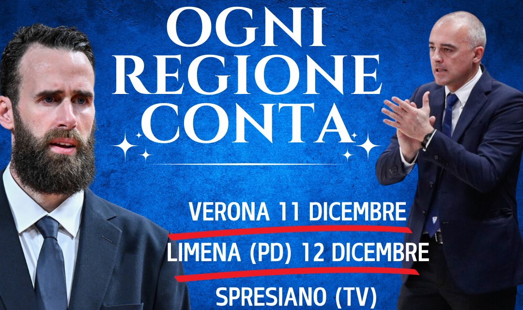 “Ogni regione conta” dall’11 al 13 dicembre in Veneto. Primo appuntamento domani a Verona con Gigi Datome