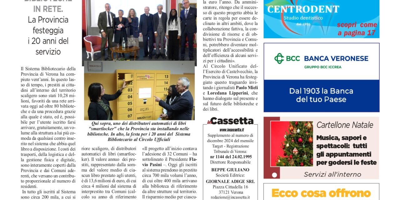 In Cassetta, è in distribuzione il numero di dicembre dell’edizione di San Giovanni Lupatoto