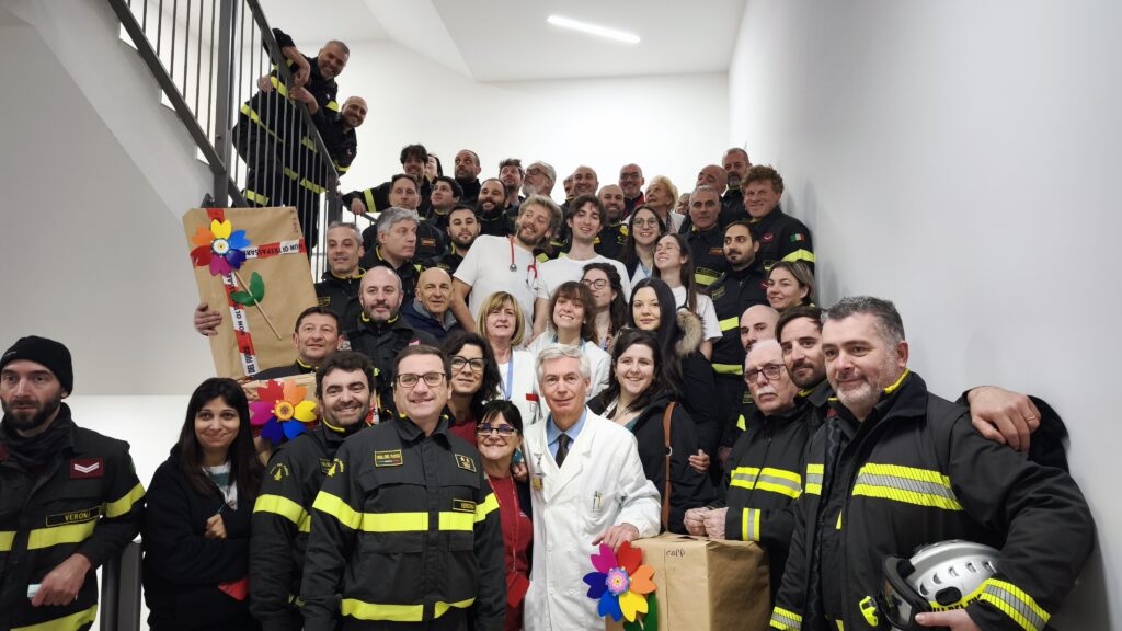 Vigili del fuoco a pediatria