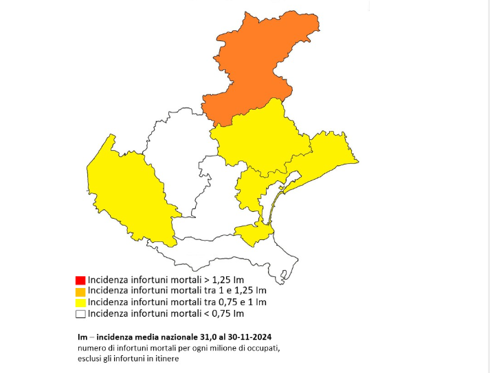 Infortuni sul lavoro, nel 2024 il Veneto migliora. A Verona il numero più alto di morti bianche, ben 19