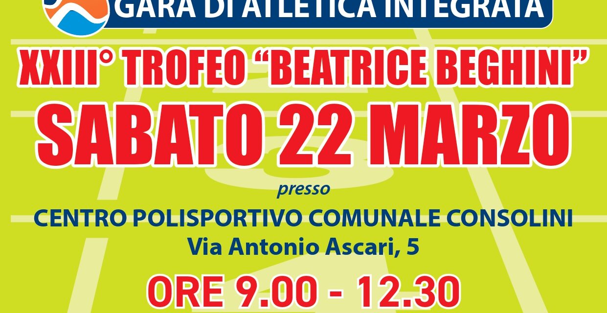 Sabato il torneo di atletica “Beatrice Beghini” al Consolini